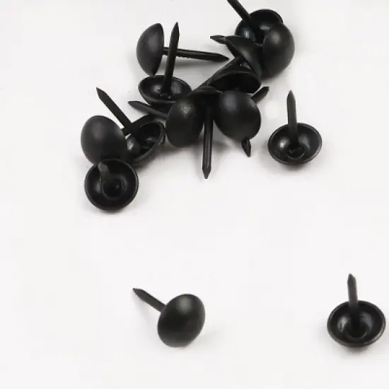 Unique Bargains Table Sofa Metal Round Head Thumb Tack Nails 0.28" x 0.5" Black 200 Pcs image {5}