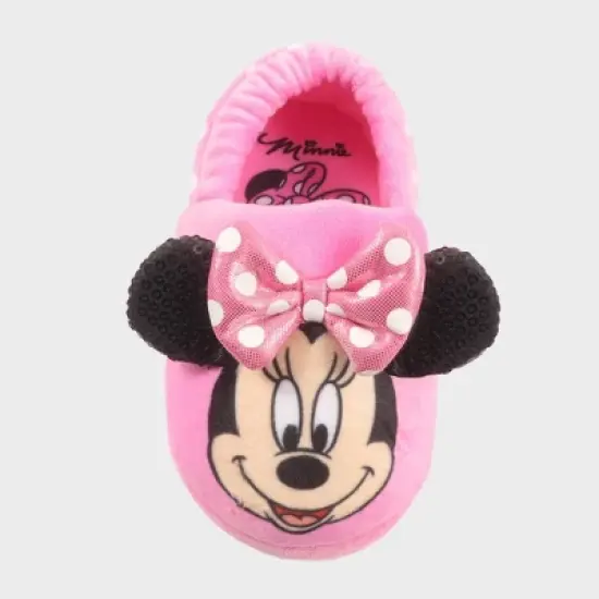 Toddler Girls' Disney Minnie Sock Slippers - Pink image {2}