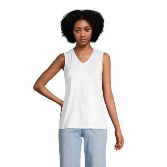 Lands' End Women's Light Weight Trimmed Tank Top image {2}