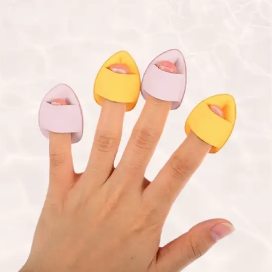 Unique Bargains Fingertip Powder Puff Beauty Makeup Tools Multicolored 10 Pcs image {1}