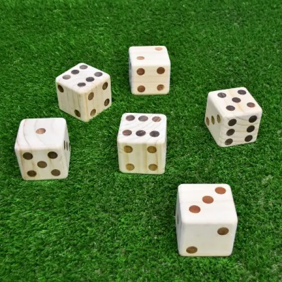 GoSports Giant 3.5 Inch Wooden Playing Dice Set with Rollzee Scoreboard image {4}