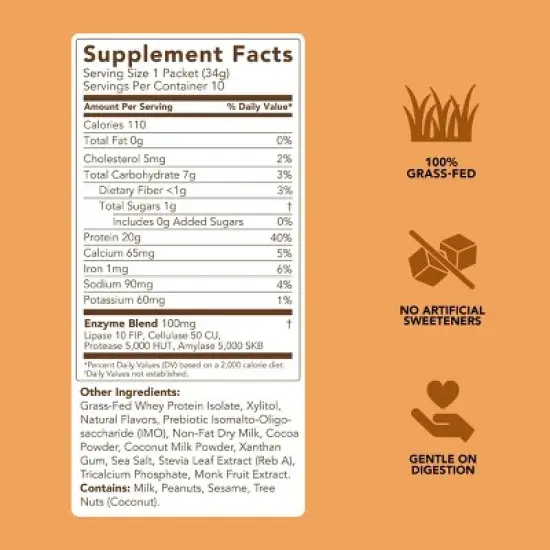 Clean Simple Eats Protein Powder Sticks - Chocolate Peanut Butter - 12oz/10ct image {4}