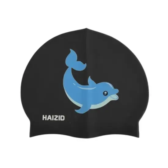 Unique Bargains Kid's Silicone Cartoon Dolphin Swim Cap 1 Pc image {6}
