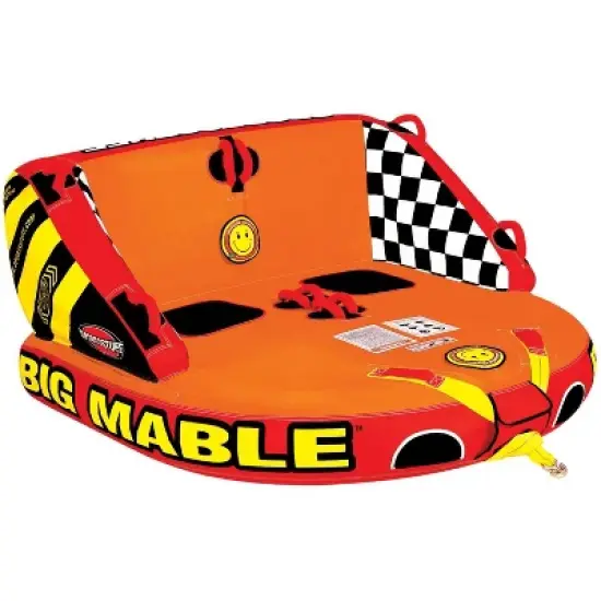 SPORTSSTUFF 53-2213 Big Mable 2 Person Double Rider Lake Inflatable Towable Boat Tube with 60-Foot Tow Rope and Heavy-Duty Full Nylon Cover image {1}