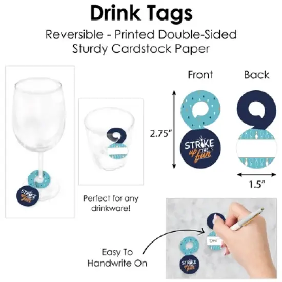 Big Dot of Happiness Strike Up the Fun Bowling Birthday Party or Baby Shower Paper Charger and Table Decorations Chargerific Kit Place Setting for 8 image {4}