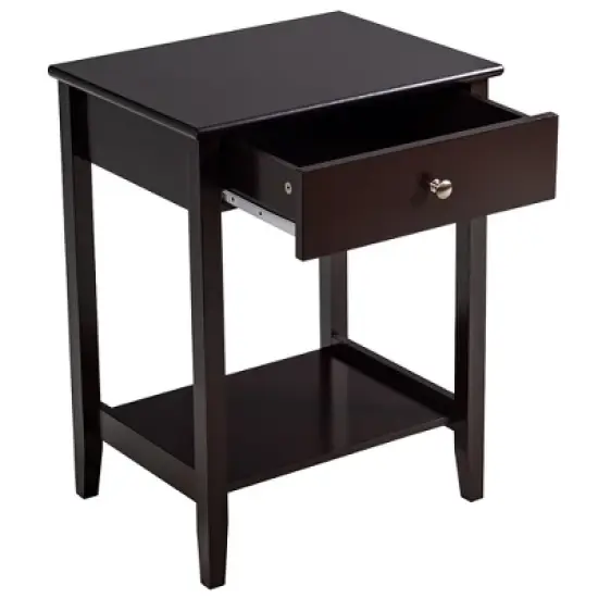 Costway Nightstand End Table Storage Display Bedroom Furniture Drawer Shelf Beside White\Brown\Grey image {7}