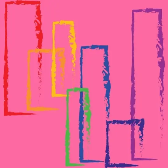 Design By Humans Rainbow Rectangles Abstract By Racerback Tank Top image {1}