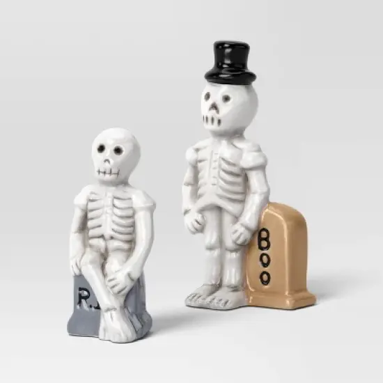 3pc Skeletons Mini Mantle Ceramic Decorative Accent Set - Hyde and EEK! Boutique&trade; image {2}