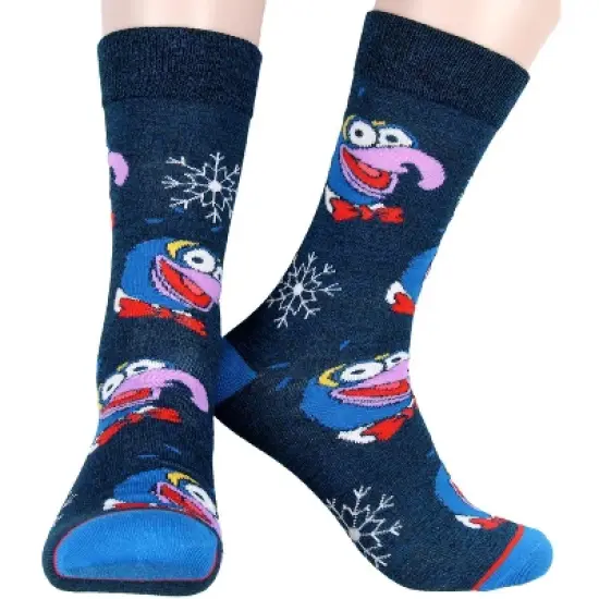 The Muppets Holiday Themed Kermit Animal Gonzo Beaker Fozzie 5 Pack Adult Crew Socks Multicoloured image {3}