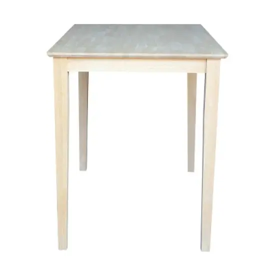 30" X 48" Solid Wood Counter Height Table Unfinished - International Concepts image {2}