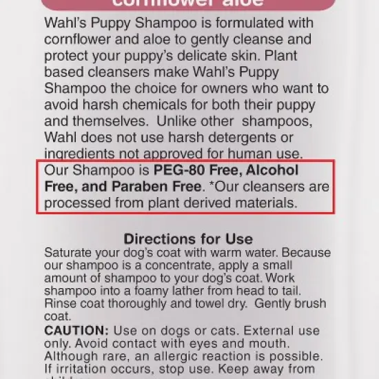 Wahl Puppy Fresh Concentrate Scented Tear Gentle Formula Dog Shampoo - 24oz image {3}