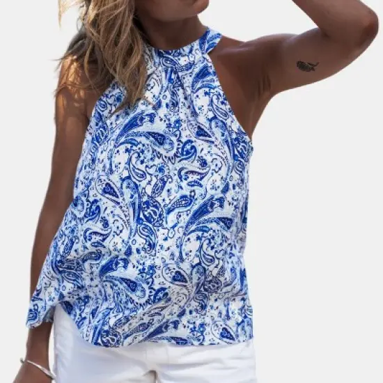 Women's Paisley Print Sleeveless Top - Cupshe image {4}