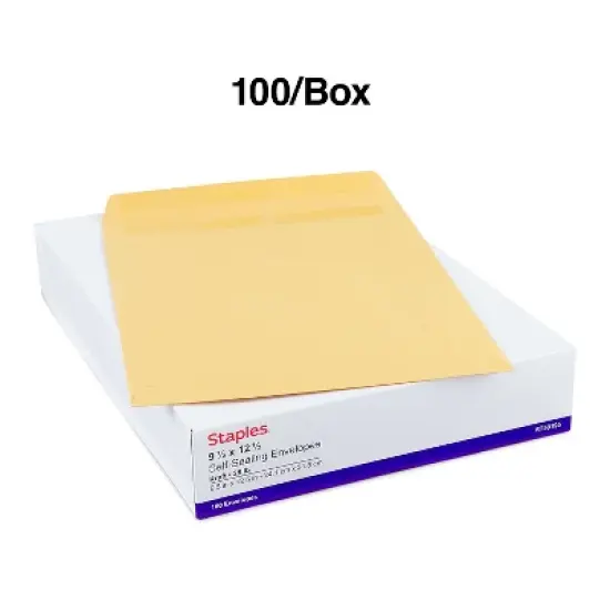 HITOUCH BUSINESS SERVICES Self Seal Catalog Envelopes 9.5"L x 12.5"H Brown 100/Box SPL381962 image {3}