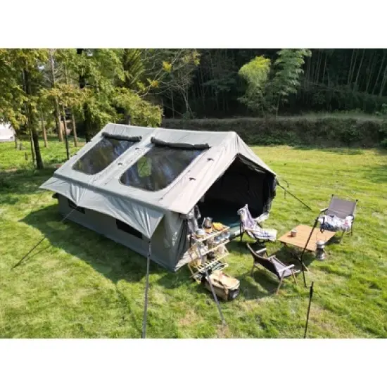 PAGED 9.8 x13ft Camping Tent Inflatable Camping Tents with Mesh and Chimney Window for Fishing, Car Camping, Hiking, Mountaineering image {5}