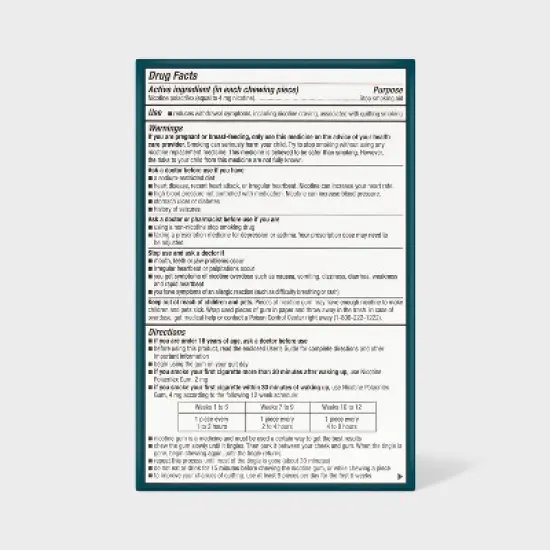 Coated Nicotine 4mg Gum Stop Smoking Aid - Cool Mint - 100ct - up&up&trade; image {2}