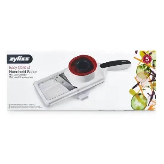 Zyliss Easy Control Handheld Kitchen Slicer Red/Gray/White: Mandoline Vegetable & Potato Slicer, Ergonomic Handle, Dishwasher-Safe image {11}
