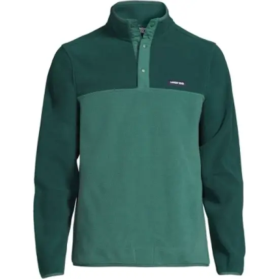 Lands' End Men's Heritage Fleece Snap Neck Pullover Top image {5}