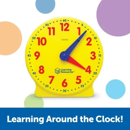 Learning Resources Big Time Student Clock Teaching and Demonstration Clock 12 Hour Ages 5plus: Plastic, Kindergarten Teaching Aid image {3}