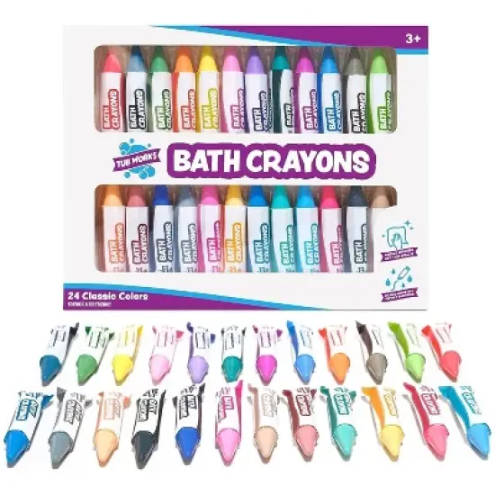 Tub Works Smooth Bath Crayons Bath Toy, 24 Pack image {8}