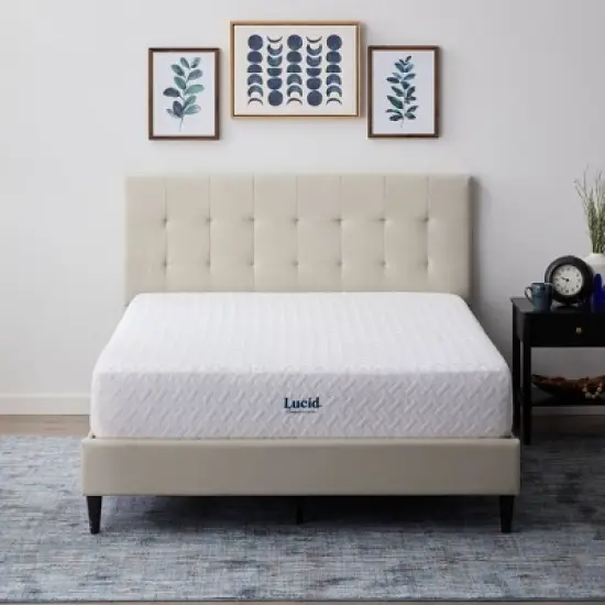 Lucid Comfort Collection  Medium 10" Gel Memory Foam Mattress image {5}
