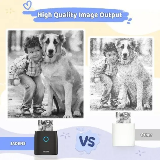 JADENS 2 Inch Mini Sticker Printer JD-21 Bluetooth with 5-roll paper image {4}