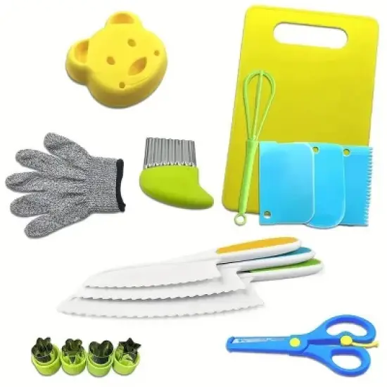 Everyday Kitchens Complete Youngsters Cooking Set - Real Cooking Tools, Safety Knives, and Playful Accessories for Youngsters Aged 4-8 image {6}