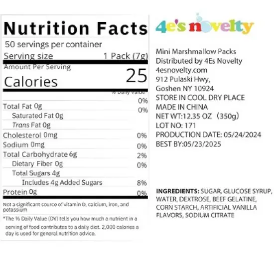 4E's Novelty Snowman Soup Mini Marshmallow 50 Packs - Individually Wrapped Marshmallows Packets for Hot Chocolate Cocoa Topper & Stocking Stuffers image {6}