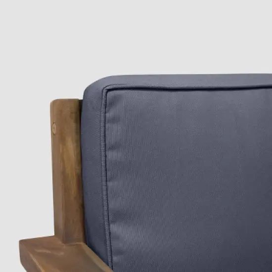 Santa Ana 4pc Acacia Wood Chat Set - Teak/Dark Gray - Christopher Knight Home image {3}