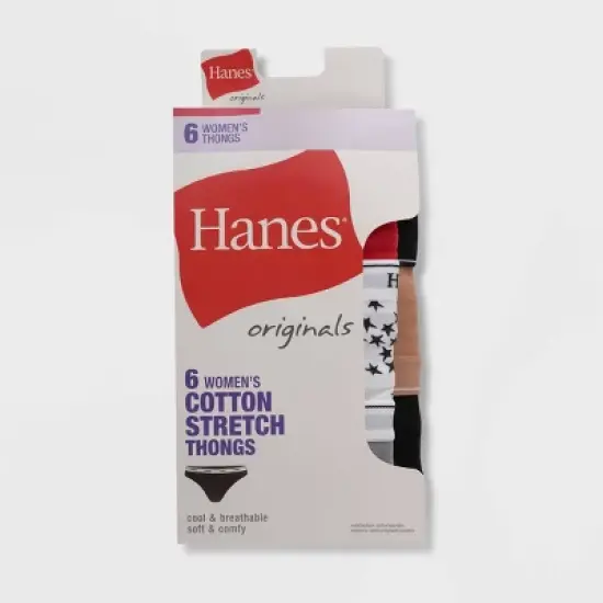Hanes Originals Women's 6pk Original Thong - Colors May Vary image {5}