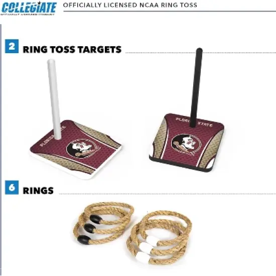 NCAA Florida State Seminoles Solid Wood Quoits Toss Game image {1}