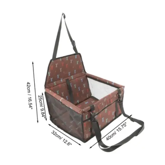 Unique Bargains Dog Print Pet Car Seat Cover 15.75"x12.6"x9.84" Brown 1 Pc image {3}