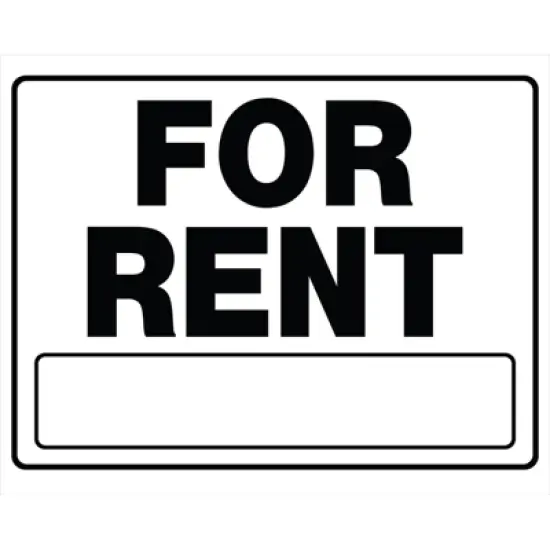 Hillman English White For Rent Sign 20 in. H X 24 in. W - Case of 6 image {1}
