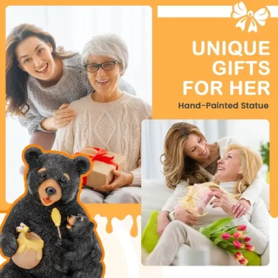 GIGALUMI Solar Loving Mother and Child Bears Statue Light for Gift, Outdoor Garden Decor with LED Lights for Mom, Grandma & Wife, Waterproof image {6}