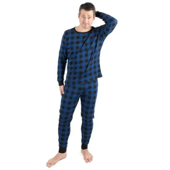 Leveret Mens Two Piece Cotton Plaid Christmas Pajamas image {2}