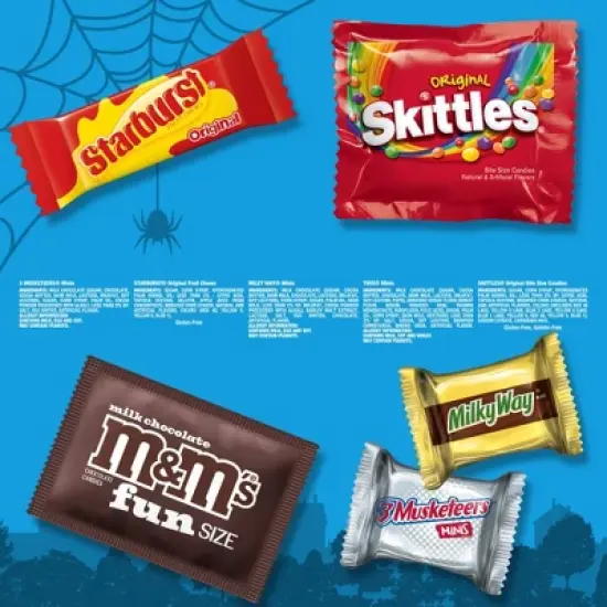 Mars - Skittles, Twix, Starburst, Milky Way & 3 Musketeers Chocolate and Fruity Trick or Treat Halloween Candy Variety Bag - 43.86oz/135ct image {6}