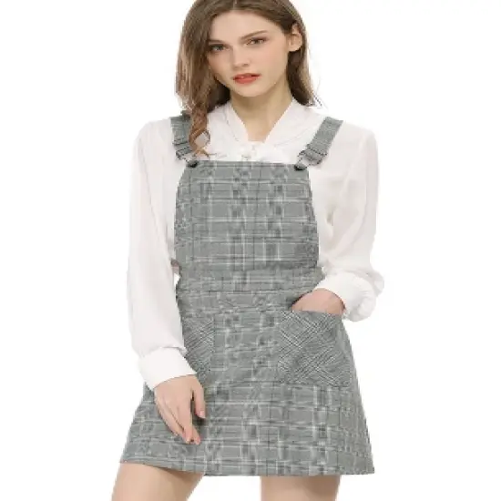 Allegra K Women's Causal Adjustable Strap Above Knee Suspender Skirts image {13}