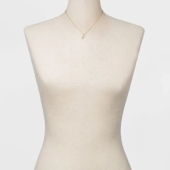 Stone and Square Charm Pendant Necklace - A New Day&trade; Gold image {1}