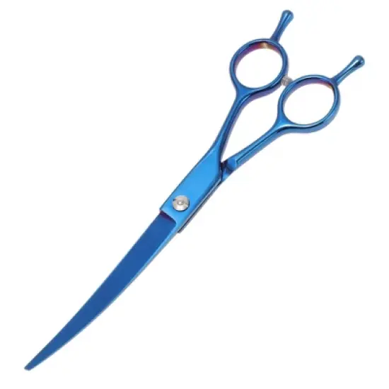 Unique Bargains Downward Curved Clippers Dog Grooming Scissors 7.5inch 1 Pc image {8}