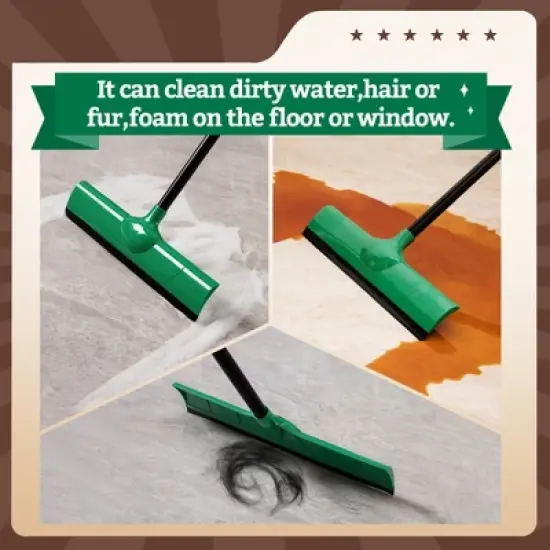 JANSNO All-Surface Silicone Broom, Squeegee Pet Hair Remover for Indoor image {4}