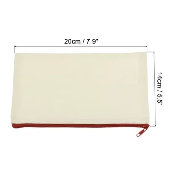 Unique Bargains Canvas Makeup Pencil Organizing Zipper Pouches 10 Pcs image {1}