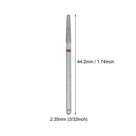 Unique Bargains Acrylic Nails Emery Nail Drill Bits Set 3/32" Red 10 Pcs image {3}