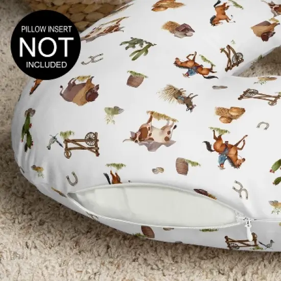 Sweet Jojo Designs Boy Support Nursing Pillow Cover (Pillow Not Included) Country Western Taupe Brown and Cream image {2}