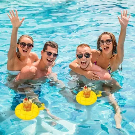 Pool Central Inflatable Floating Pineapple Swimming Pool Drink Holder - 9.75" image {2}
