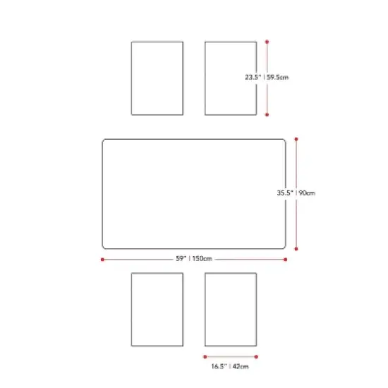 5pc Outdoor Dining Set - Natural - CorLiving image {7}