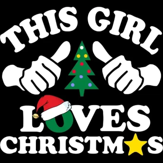 Women's Design By Humans This Girl Loves Christmas Thumbs White Text By personalized Racerback Tank Top image {1}