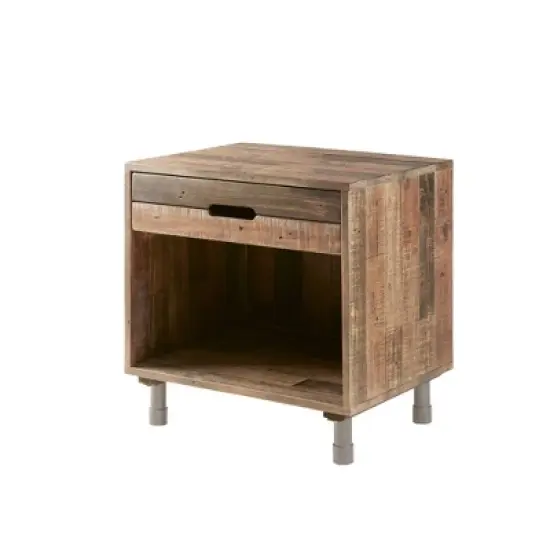 Renu Solid Wood Nightstand Natural image {2}