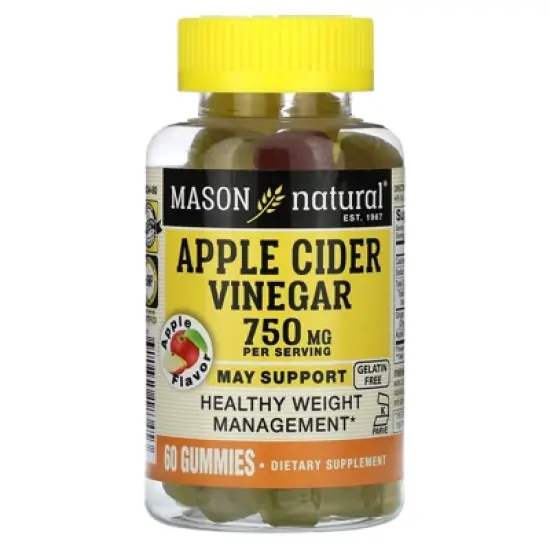 Mason Natural Apple Cider Vinegar 750 mg - Healthy Weight Management, All Natural Detoxification, Gelatin Free, Kosher, Apple Flavor, 60 Gummies image {4}