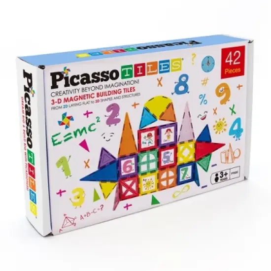 Picasso Tiles Click-In Magnetic Tile 42pc Building Set image {6}
