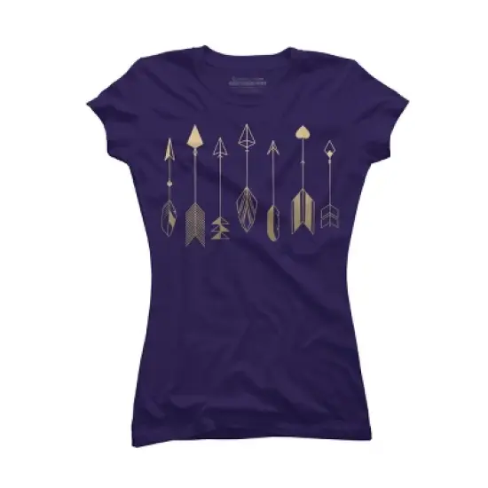 Junior's Design By Humans Be Brave Little Arrow (gold) By staceyroman T-Shirt image {9}