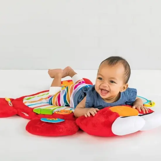 Bright Starts Sesame Street Tummy Time Elmo Prop Mat with 3 Detachable Newborn Toys and Multiple Textures and Flaps for Baby Gyms and Playmats image {5}